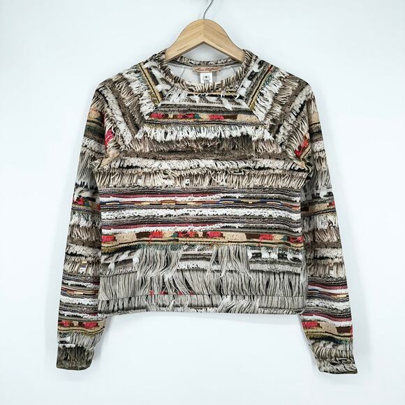 MARA HOFFMAN Neoprene Sweatshirt Fringe Photo Print Pullover Sweater - Picture 4 of 13